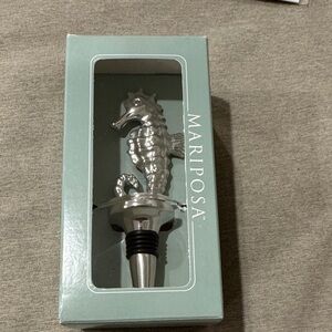 Mariposa Silver Seahorse Bottle Stopper